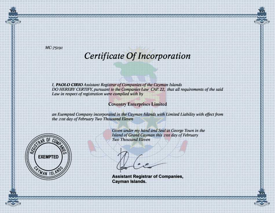 Coventry Enterprises Limited